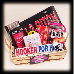 Get Her a Tampon and Duct Tape funny gift basket