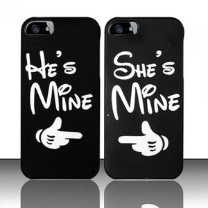 Cute couple phone case with finger pointing